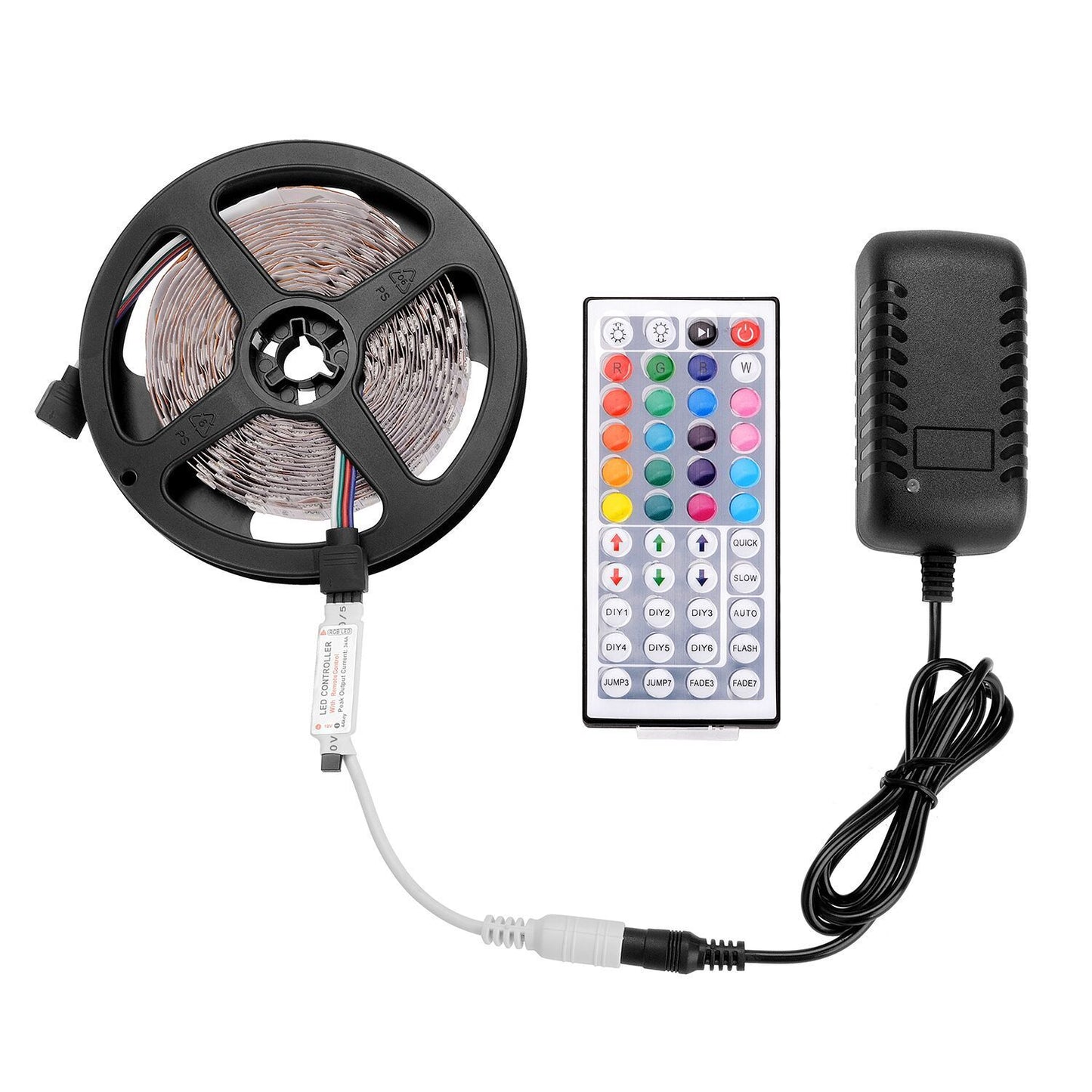 RGB LED Strip Light 5050 - Waterproof, Multicolor, 10m & 5m Rolls, for Indoor/Outdoor Use