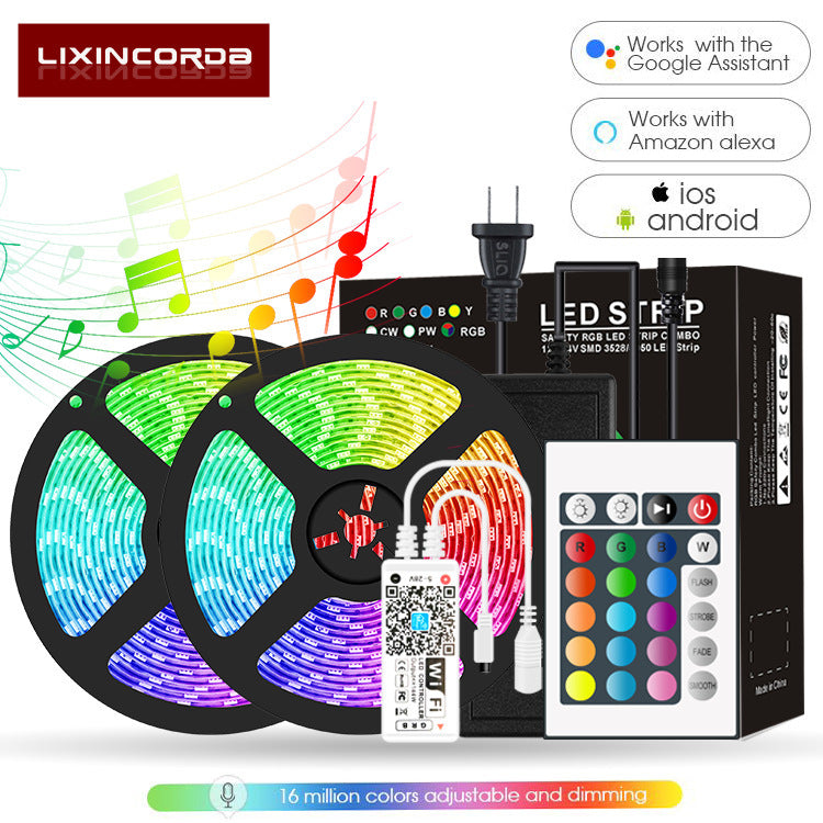 RGB LED Strip Light 5050 - Waterproof, Multicolor, 10m & 5m Rolls, for Indoor/Outdoor Use