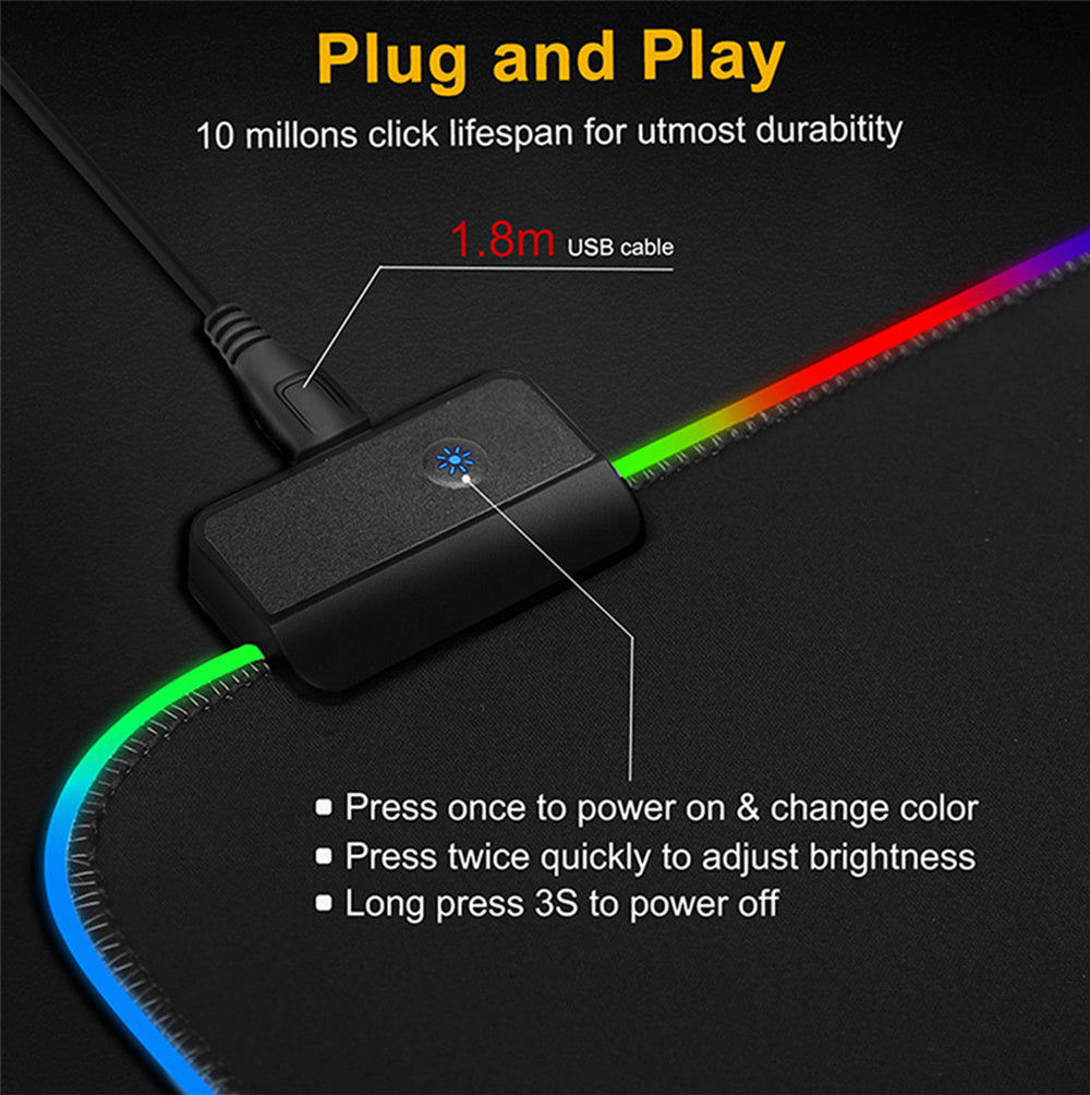 Světelná myš RGB myš LED Herní velká kancelářská podložka na stůl
