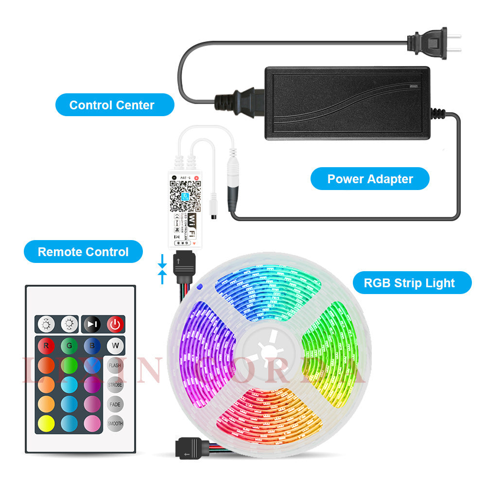 RGB LED Strip Light 5050 - Waterproof, Multicolor, 10m & 5m Rolls, for Indoor/Outdoor Use