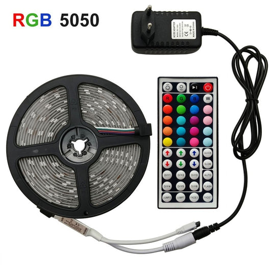 RGB LED Strip Light 5050 - Waterproof, Multicolor, 10m & 5m Rolls, for Indoor/Outdoor Use